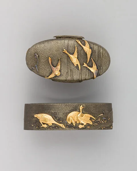 Sword-Hilt Collar and Pommel (Fuchigashira) — Unknown