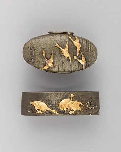 Sword-Hilt Collar and Pommel (Fuchigashira)