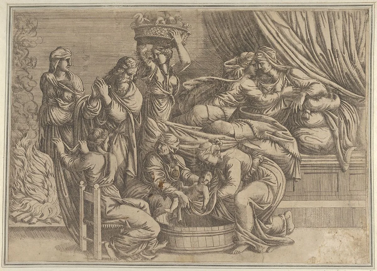 The Birth of the Virgin — Anonymous, French, School of Fontainebleau, 16th century|Giulio Romano