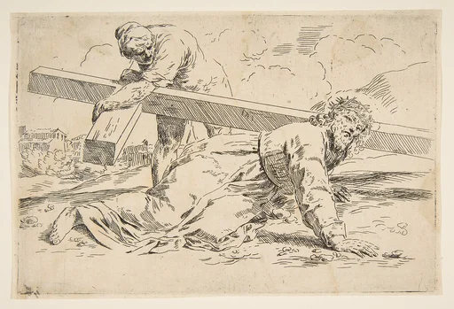 Christ bearing the cross on his back, copy after Cantarini