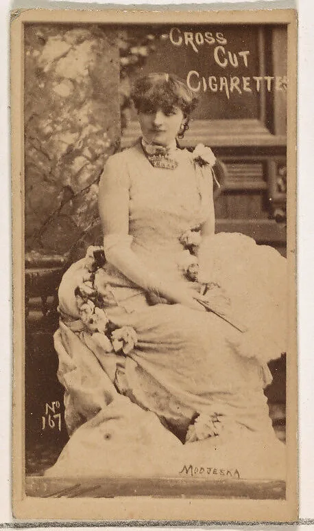 Card Number 167, Modjeska, from the Actors and Actresses series (N145-1) issued by Duke Sons & Co. to promote Cross Cut Cigarettes — W. Duke, Sons & Co.