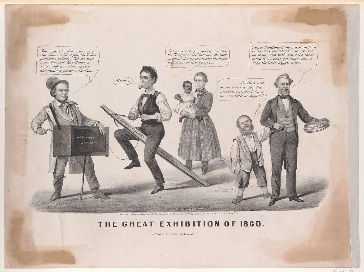 The Great Exhibition of 1860 — Currier & Ives|Abraham Lincoln|Louis Maurer|Horace Greeley