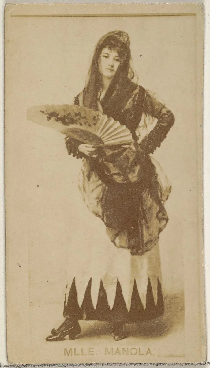 Mlle. Manola, from the Actors and Actresses series (N45, Type 8) for Virginia Brights Cigarettes — Allen & Ginter