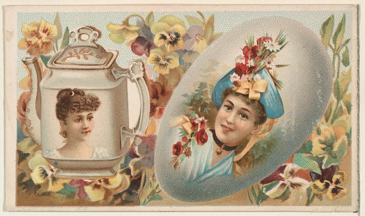Teapot, from the Miniature Novelties series (N120) issued by Duke Sons & Co. to promote Honest Long Cut Tobacco — Donaldson Brothers|W. Duke, Sons & Co.