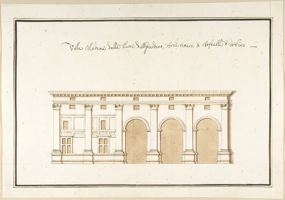 Garden Elevation of the Villa Madama, Rome — Pietro Paolo Coccetti (Cocchetti)