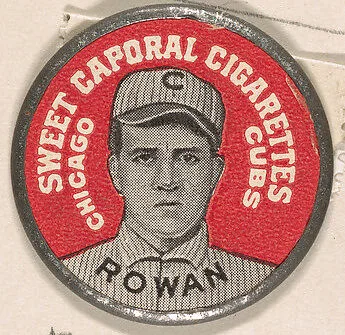 Rowan, Chicago Cubs (red), from the Domino Discs series (PX7), issued by Kinney Brothers — Kinney Brothers Tobacco Company