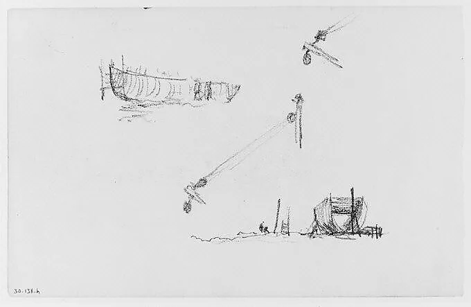 Study: Shipyard (from Sketchbook) — Henry Ward Ranger