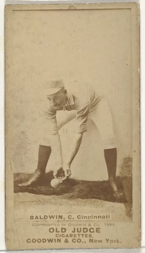 Clarence Geoghan "Kid" Baldwin, Catcher, Cincinnati, from the Old Judge series (N172) for Old Judge Cigarettes