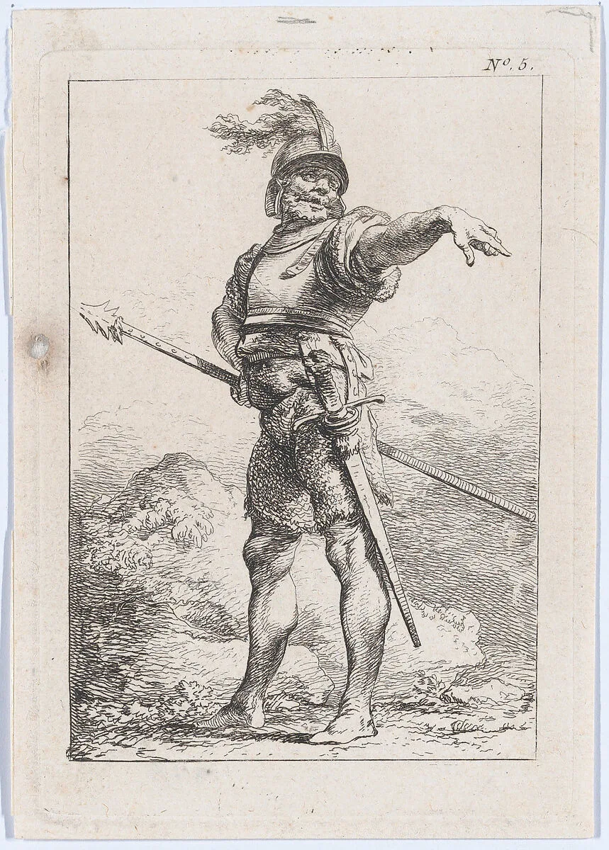 Standing Officer Holding a Lance — Philippe Jacques de Loutherbourg