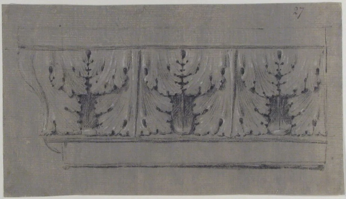 Design for a Cornice — Anonymous, French, 19th century