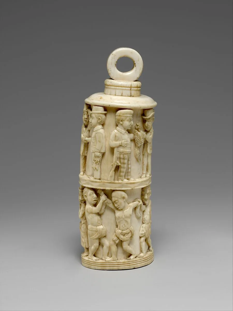 Receptacle with Figurative Relief and Stopper — Unknown