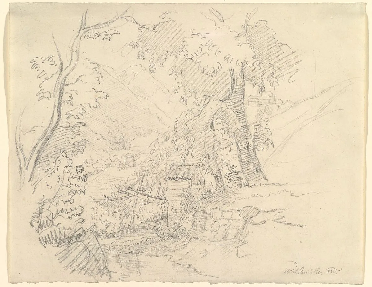 Landscape with a View in a Valley — Ferdinand Georg Waldmüller