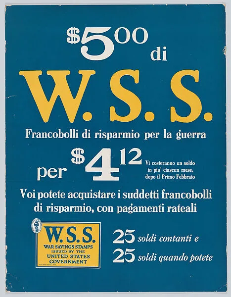 $5.00 W.S.S. for $4.12 — Anonymous, American, 20th century