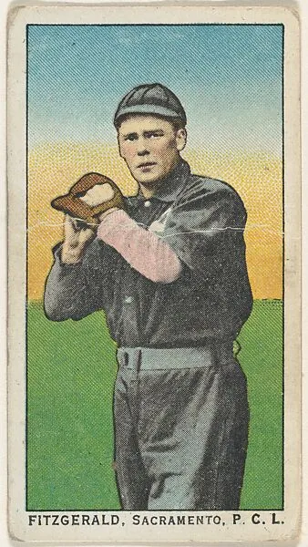 Fitzgerald, Sacramento, Pacific Coast League, from the "Obak Baseball Players" set (T212), issued by the American Tobacco Company to promote Obak Mouthpiece Cigarettes — American Tobacco Company