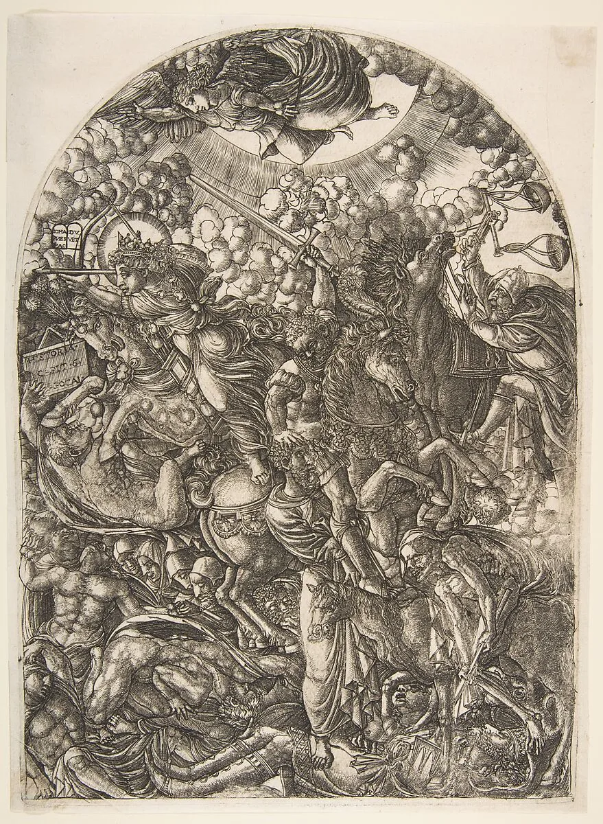 Saint John sees the Four Horsemen, from the Apocalyspe — Jean Duvet