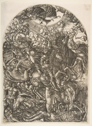 Saint John sees the Four Horsemen, from the Apocalyspe