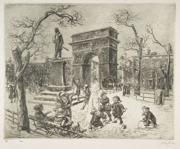 Sculpture in Washington Square — John Sloan