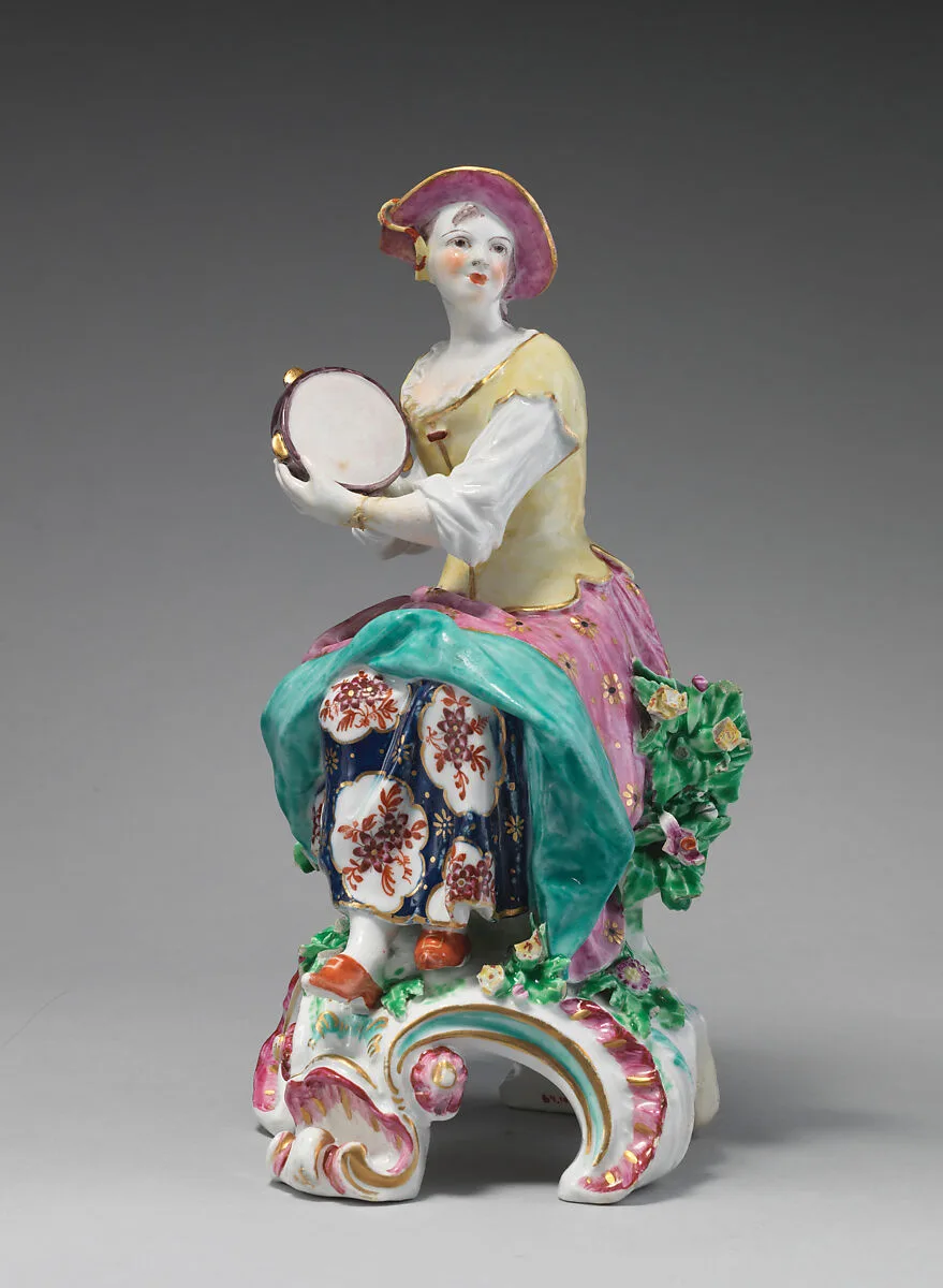 Seated musician (one of a pair) — Bow Porcelain Factory