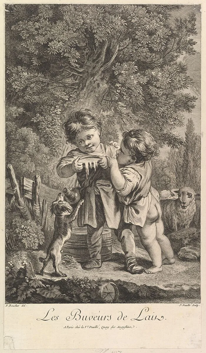 Drinking Milk — Jean Daullé|François Boucher