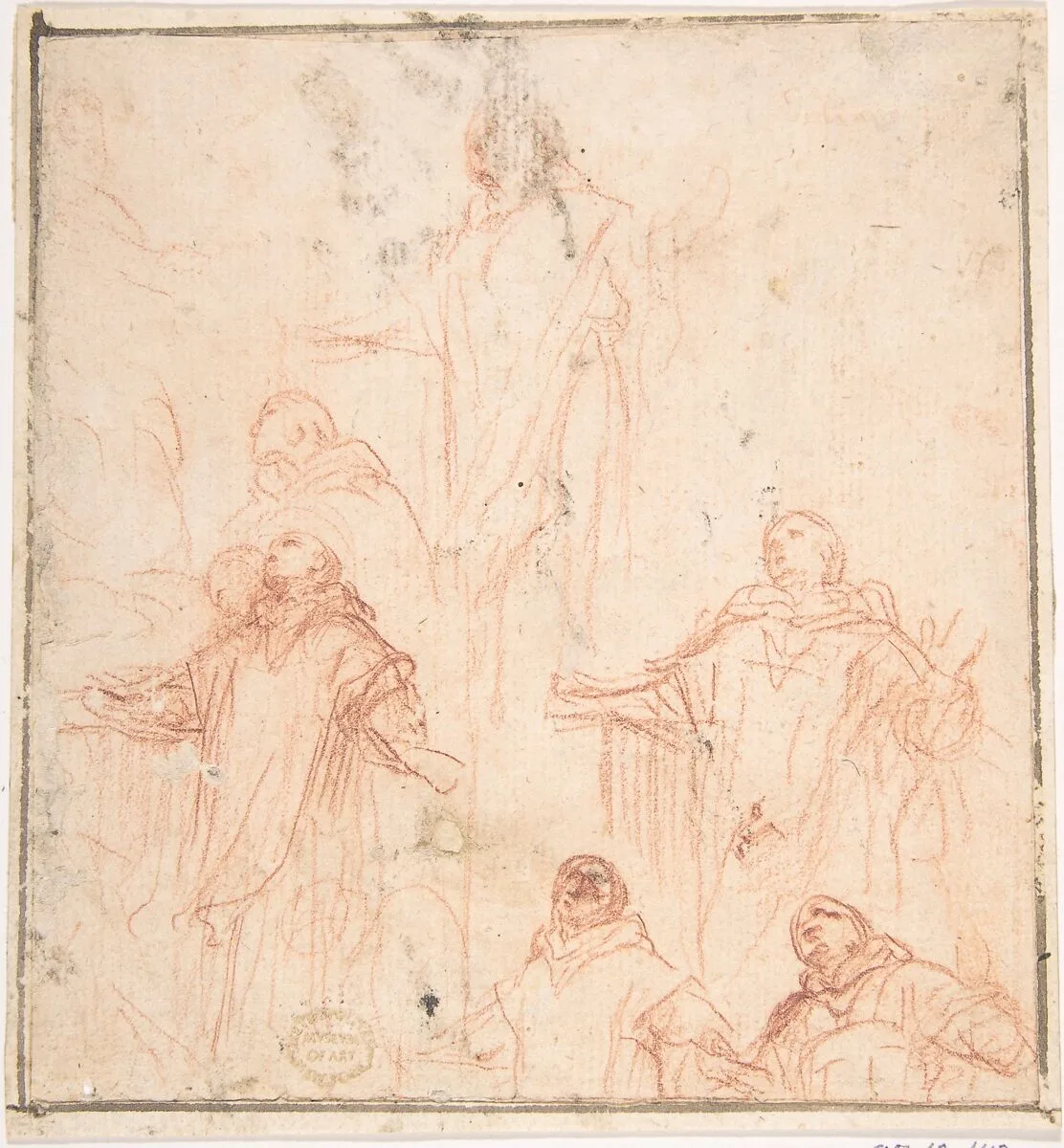 Studies of a Monk in Ecstasy — Anonymous, Italian, Roman-Bolognese, 17th century