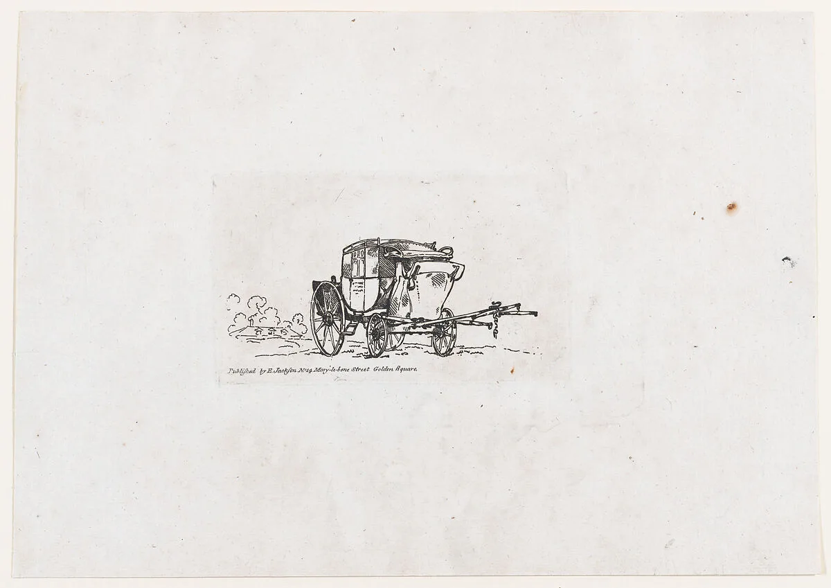 A Postchaise, from A New Book of Horses and Carriages — Elizabeth Jackson|Thomas Rowlandson