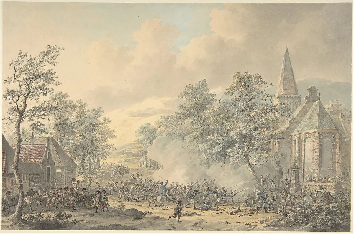 Battle Scene with Church at right — Dirk Langendijk