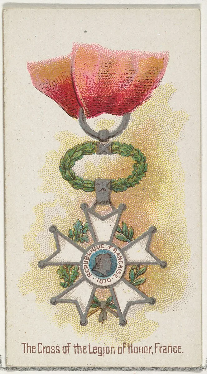 The Cross of the Legion of Honor, France, from the World's Decorations series (N30) for Allen & Ginter Cigarettes — Lindner, Eddy & Claus|Allen & Ginter