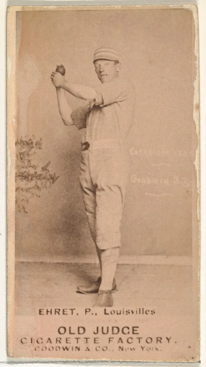 Philip Sydney "Red" Ehret, Pitcher, Louisville Colonels, from the Old Judge series (N172) for Old Judge Cigarettes — Goodwin & Company