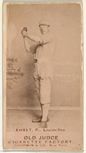 Philip Sydney "Red" Ehret, Pitcher, Louisville Colonels, from the Old Judge series (N172) for Old Judge Cigarettes