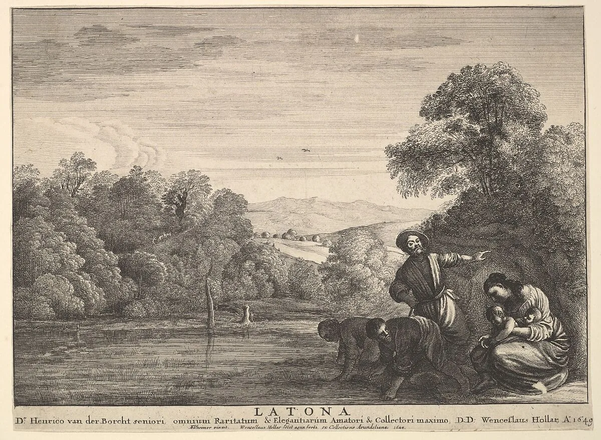 Latona and the Lycian peasants — Adam Elsheimer|Wenceslaus Hollar