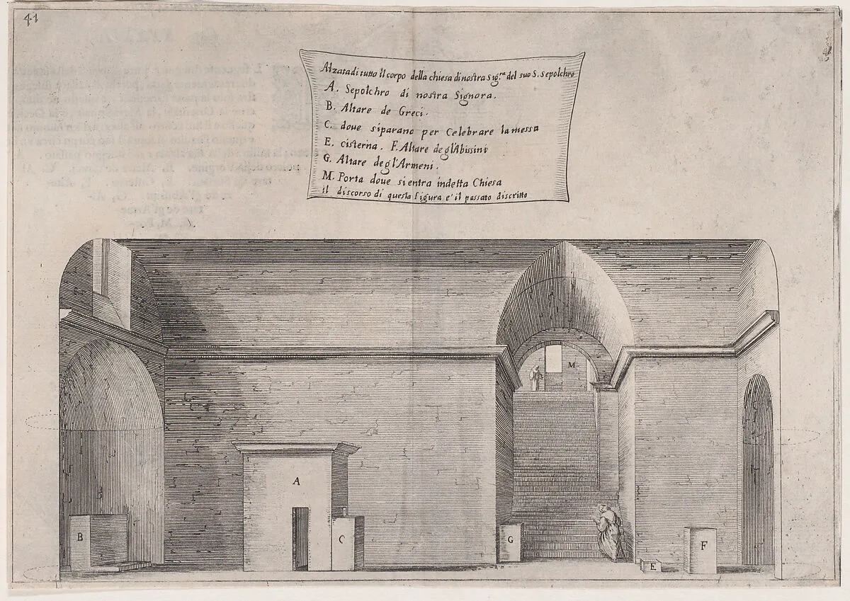 34th Plate, from Trattato delle Piante & Immagini de Sacri Edifizi di Terra Santa (Treatise of the Plans & Images of the Sacred Buildings of the Holy Land) — Jacques Callot|Bernardino Amico|Pietro Cecconcelli