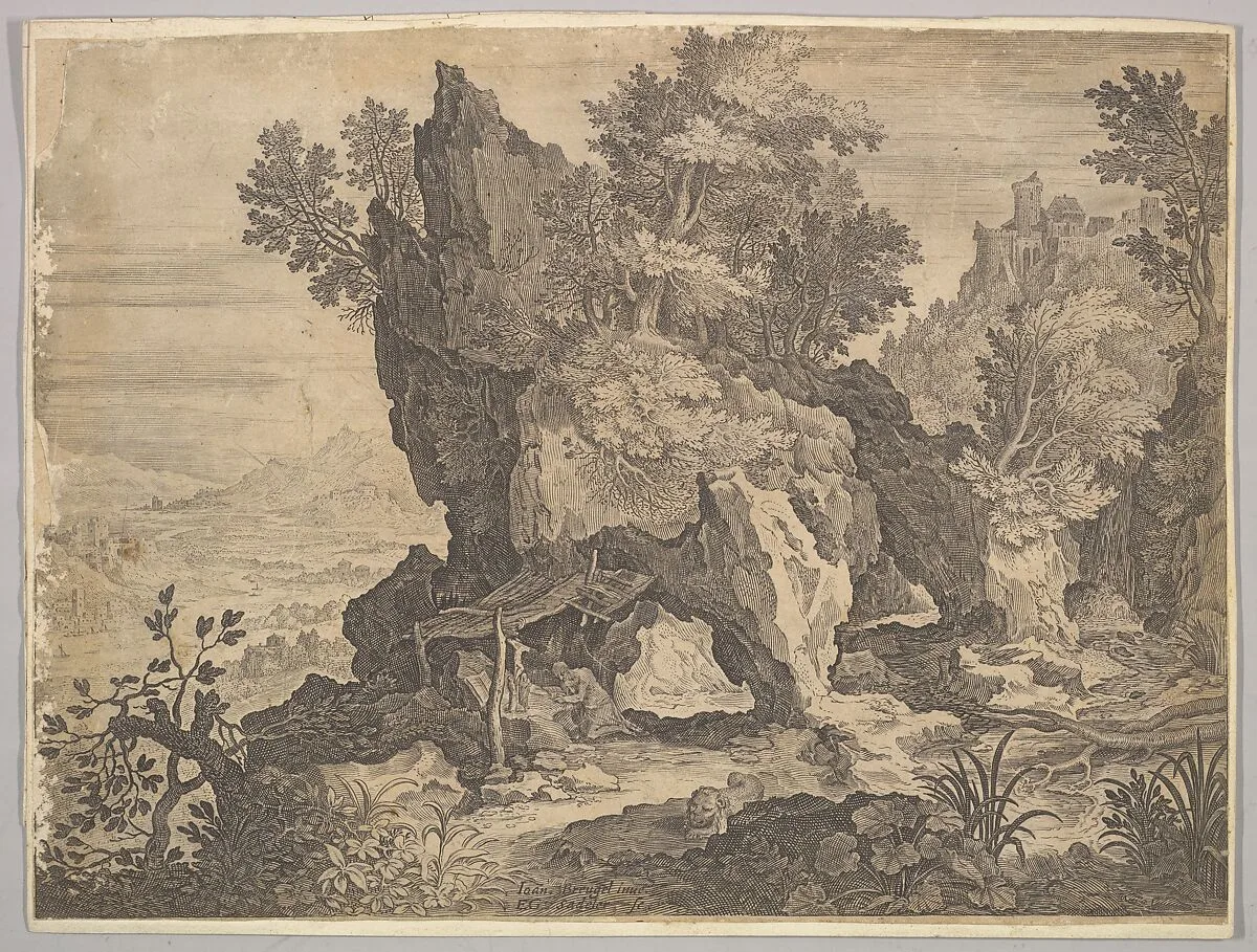 Rocky Landscape with St. Jerome — Aegidius Sadeler II|Jan Brueghel the Elder