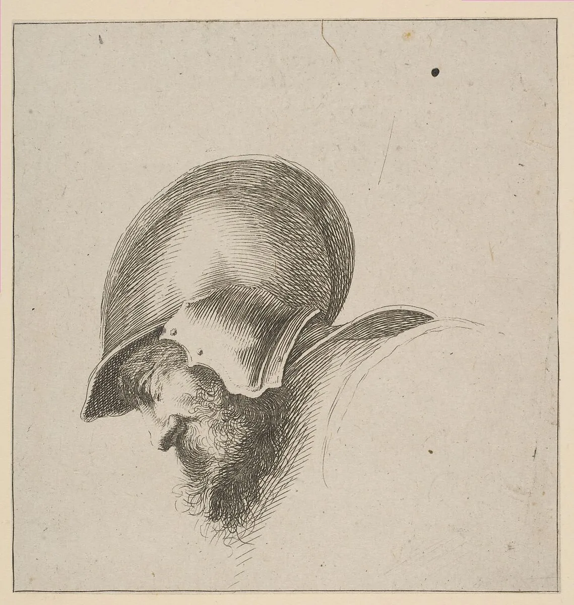 Plate 10: Head of a Soldier, from "Drawing Basics" (I principii del disegno) — Stefano della Bella