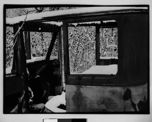 [Junked Automobile Cab in Snow]