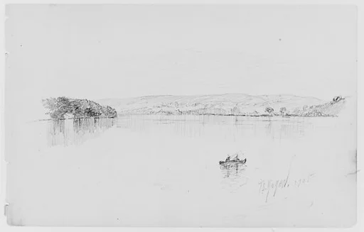 Lake Scene (Signed and Dated) (from Sketchbook)