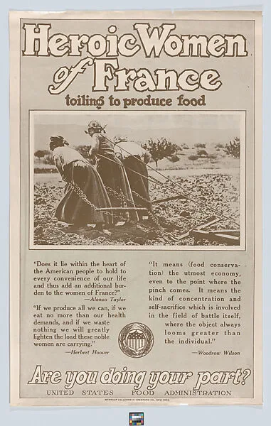 Heroic Women of France — Wynkoop Hallenbeck Crawford Co.|United States Food Administration