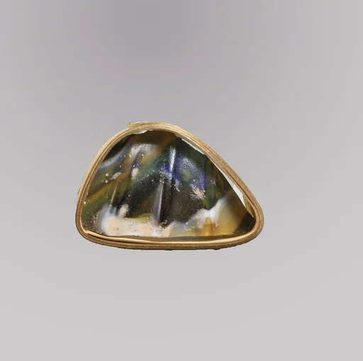 Glass mosaic ribbed bowl fragment