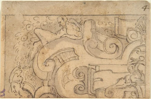 Fragment of Strapwork Design (tracing?)