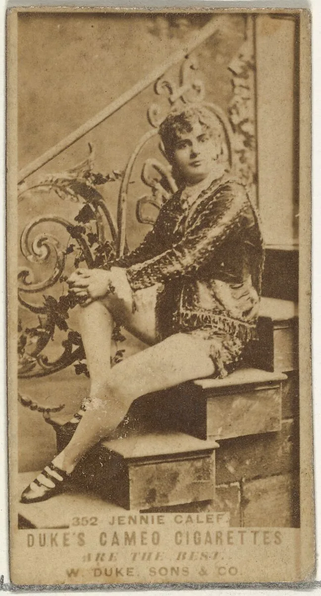 Card Number 352, Jennie Calef, from the Actors and Actresses series (N145-5) issued by Duke Sons & Co. to promote Cameo Cigarettes — W. Duke, Sons & Co.