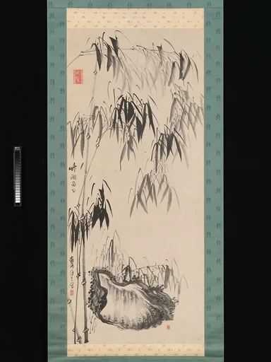 祇園南海筆 「竹窗雨日」図|Window onto Bamboo on a Rainy Day