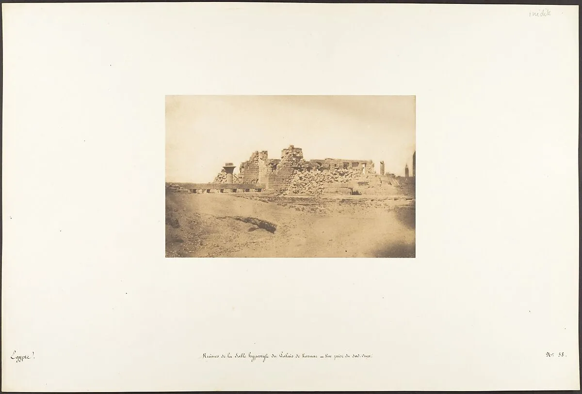 Ruines de la Salle Hypostyle du Palais de Karnac - Vue prise du Sud-Ouest — Maxime Du Camp