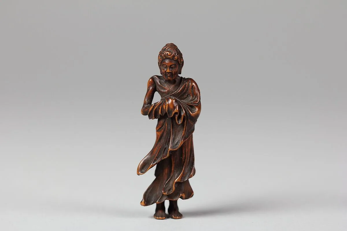 出山釈迦木彫根付|Shakyamuni Descending from the Mountains (Shussan Shaka) — Unknown