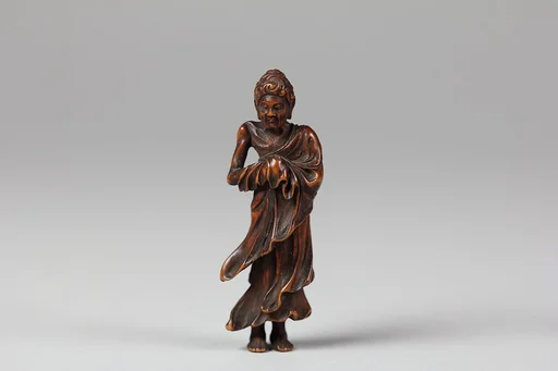 出山釈迦木彫根付|Shakyamuni Descending from the Mountains (Shussan Shaka)