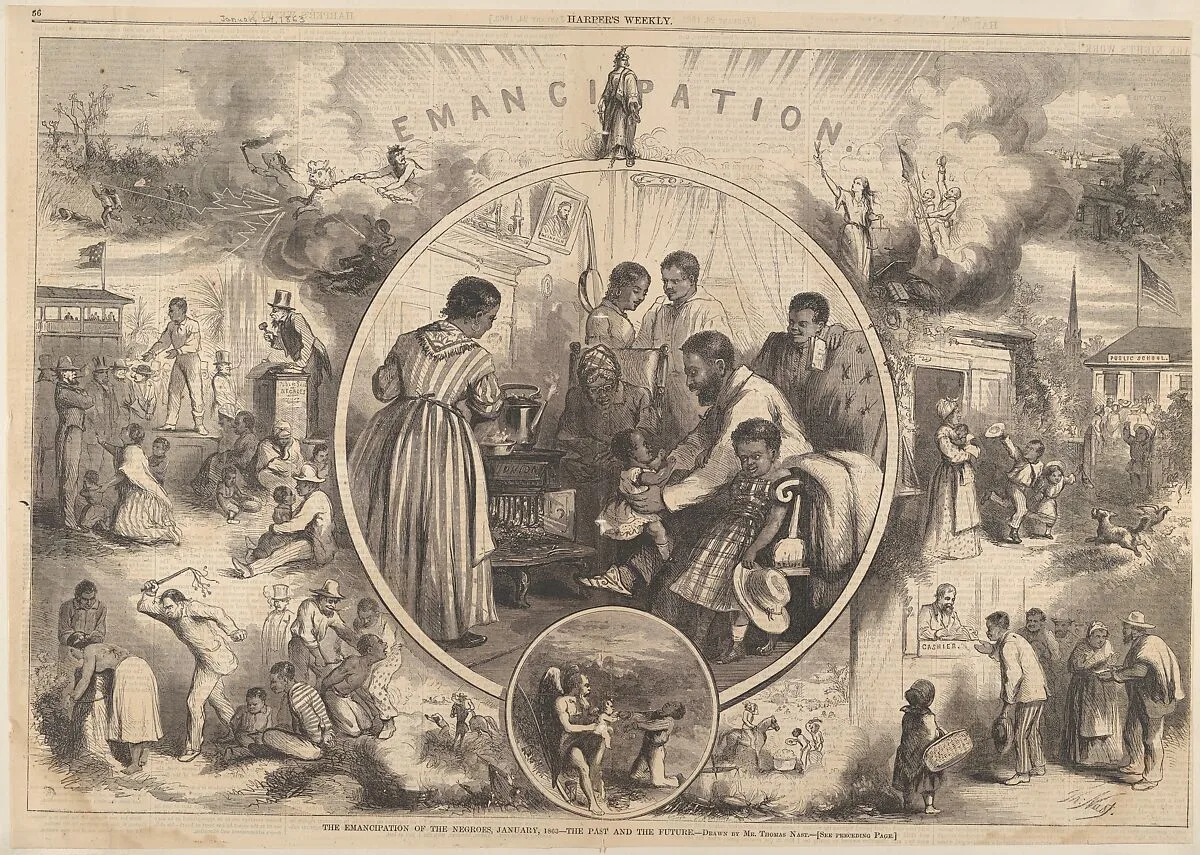 Emancipation of the Negroes – The Past and the Future (from "Harper's Weekly") — Thomas Nast|Harper's Weekly
