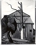 Untitled (Barn and Trees) (recto); Tree and Stream (verso)