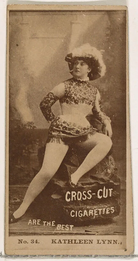 Card Number 34, Kathleen Lynn, from the Actors and Actresses series (N145-2) issued by Duke Sons & Co. to promote Cross Cut Cigarettes — W. Duke, Sons & Co.