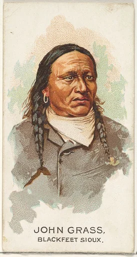 John Grass, Blackfeet Sioux, from the American Indian Chiefs series (N2) for Allen & Ginter Cigarettes Brands