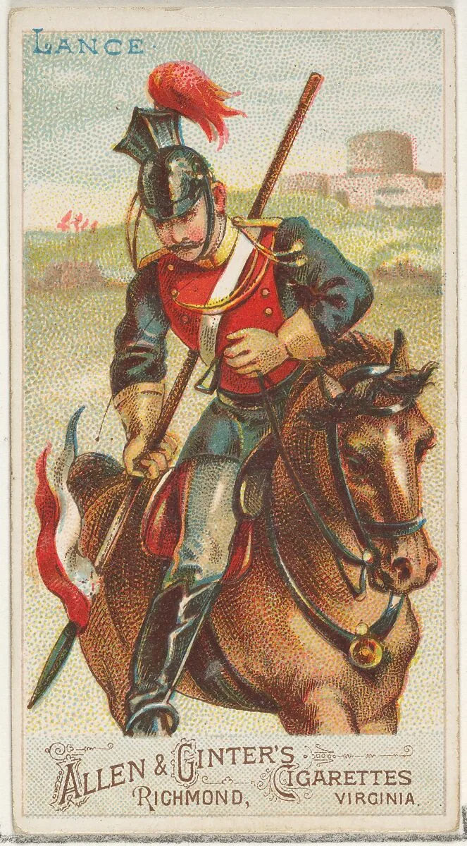 Lance, from the Arms of All Nations series (N3) for Allen & Ginter Cigarettes Brands — Allen & Ginter