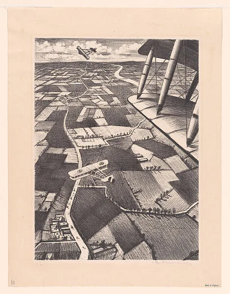In the Air; for the series The Great War: Britain's Efforts and Ideals: Making Aircraft — Christopher Richard Wynne Nevinson
