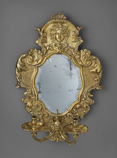 Monumental mirror sconce (one of a pair)